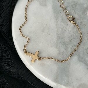 Gold Cross Bracelet